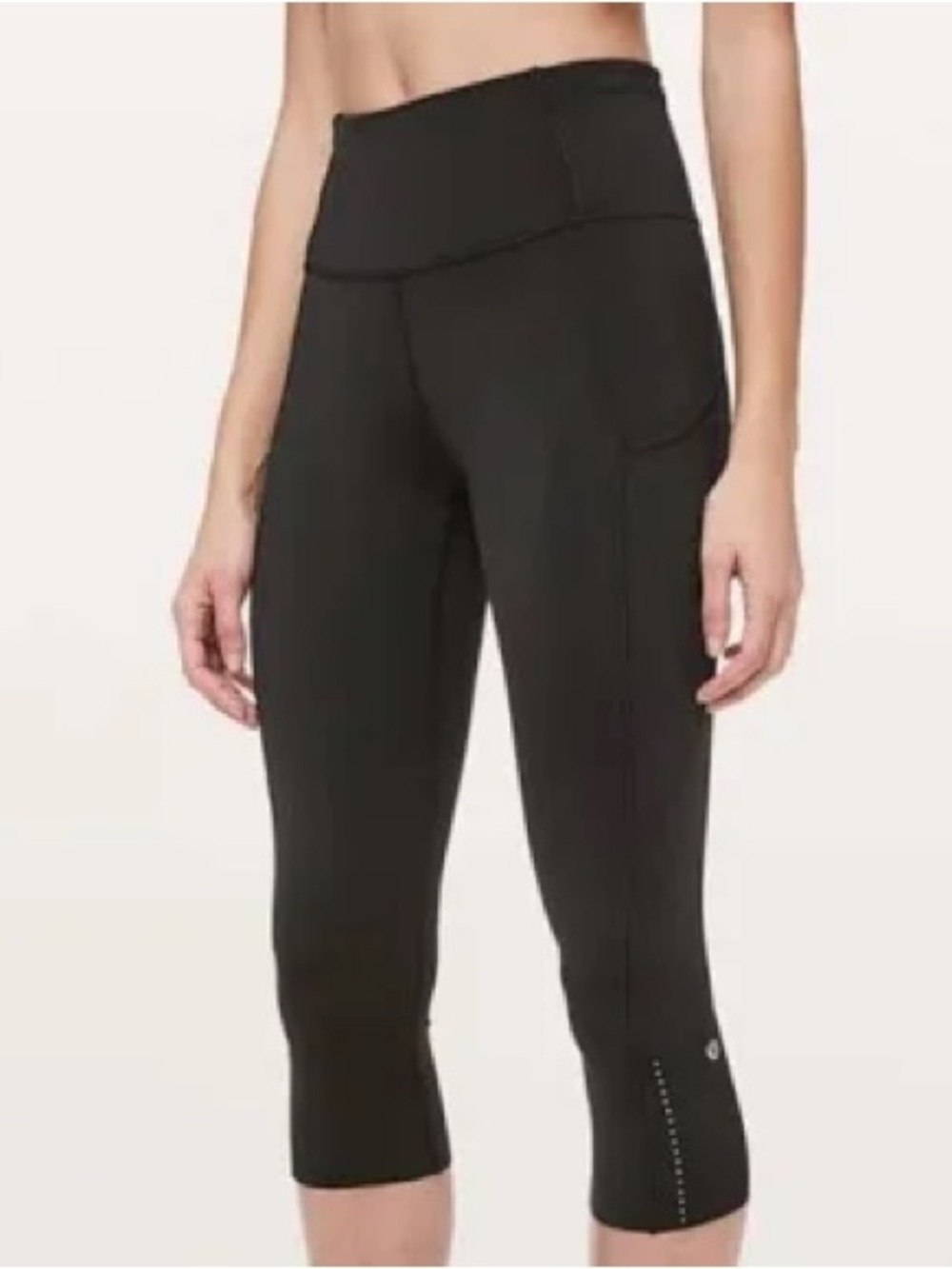 lululemon athletica Black High-Rise Capri Leggings with Side Pockets